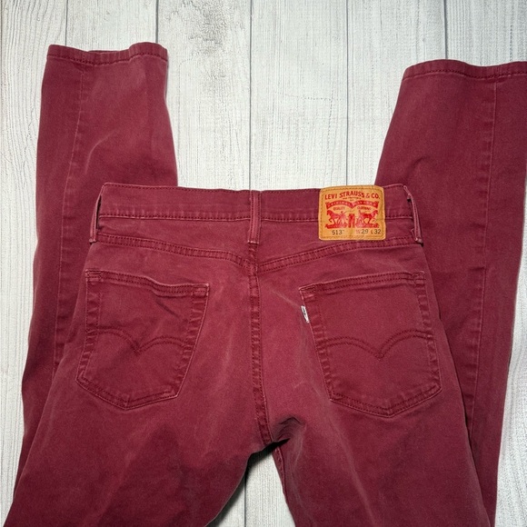 Levi's Women's Straight Leg Jeans - Burgundy - Picture 2 of 7